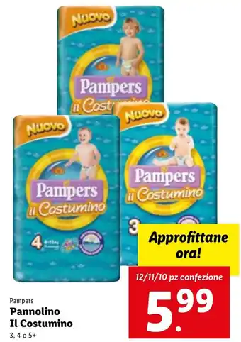 Lidl Pampers Pannolino Il Costumino 12/11/10 pz confezione offerta
