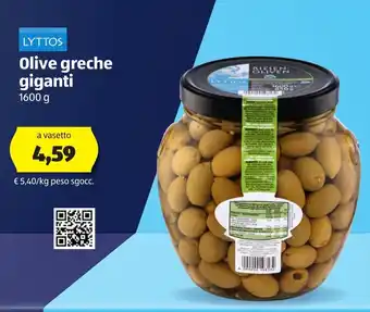 ALDI Lyttos Olive greche giganti 1600g offerta