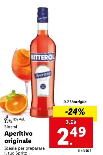 Bitterol Aperitivo originale Ideale per preparare il tuo Spritz 0,7 l bottiglia