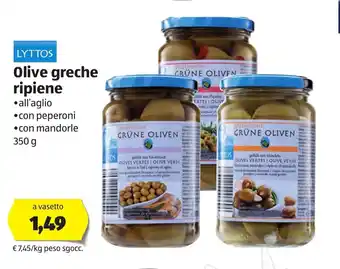 ALDI Lyttos Olive greche ripiene 350g offerta