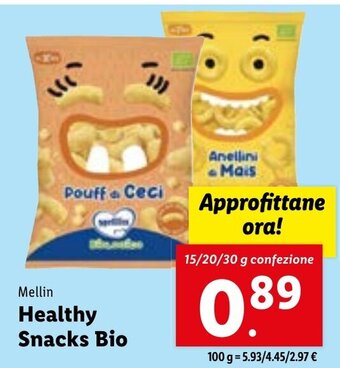 Lidl Mellin Healthy Snacks Bio 15/20/30 g confezione offerta