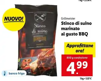 Lidl Stinco di suino marinato al gusto BBQ 850 g confezione offerta