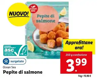 Lidl surgelato Ocean Sea Pepite di salmone 250 g confezione offerta