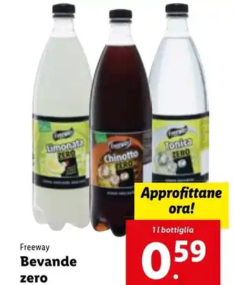 Lidl Freeway Bevande zero 11 bottiglia offerta