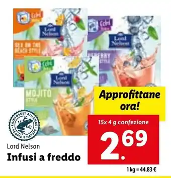 Lidl Lord Nelson Infusi a freddo 15x 4 g confezione offerta