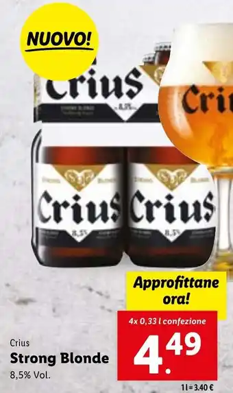 Lidl Crius Strong Blonde 4x 0,33 l confezione offerta