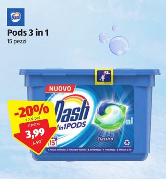 ALDI Dash Pods 3 in 1 15 pezzi offerta