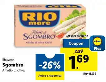 Lidl Rio Mare Sgombro All'olio di oliva offerta