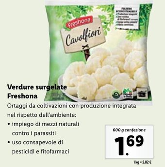 Lidl Verdure surgelate Freshona 600 g confezione offerta