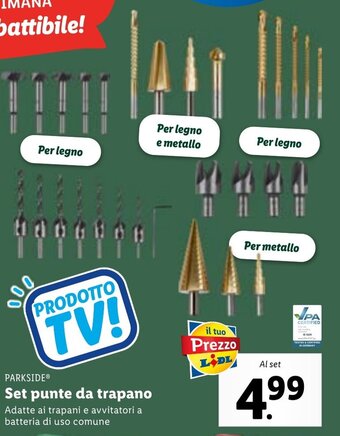 Lidl PARKSIDEⓇ Set punte da trapano offerta