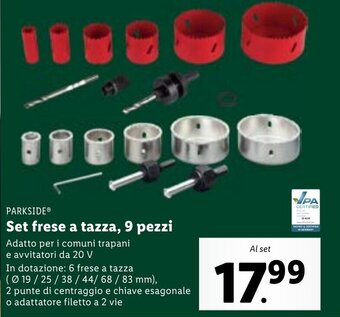 Lidl PARKSIDEⓇ Set frese a tazza, 9 pezzi offerta