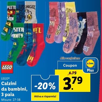 Lidl LEGO® Calzini da bambini, 3 paia offerta