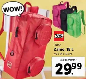 Lidl LEGO® Zaino, 18 L 40 x 24 x 13 cm offerta
