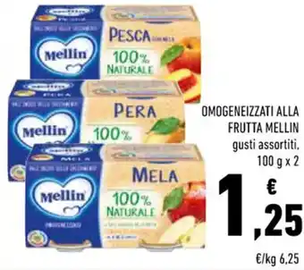 Conad OMOGENEIZZATI ALLA FRUTTA MELLIN 100 g x 2 offerta