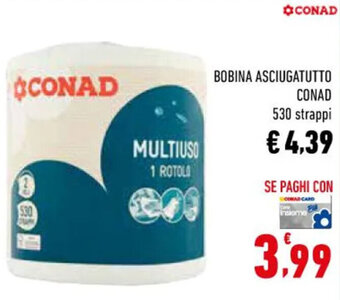 Conad BOBINA ASCIUGATUTTO CONAD 530 strappi offerta