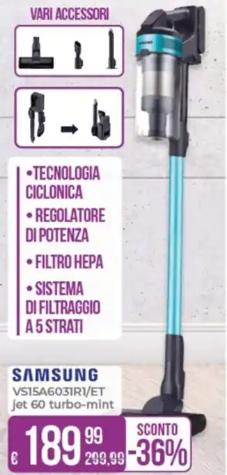 Portobello SAMSUNG VS15A6031R1/ET jet 60 turbo-mint offerta