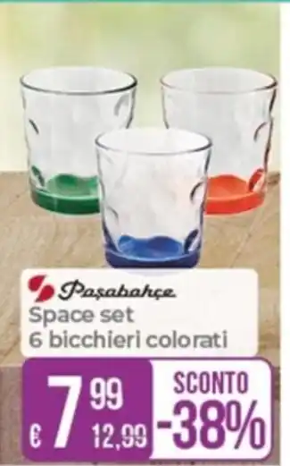 Paşabahçe Space set 6 bicchieri colorati