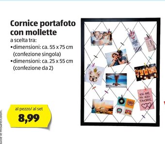 ALDI Cornice portafoto con mollette offerta
