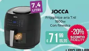 Portobello JOCCA Friggitrice aria 7.41 1800w Con finestra offerta