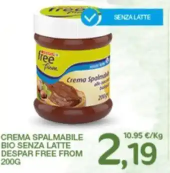 Interspar CREMA SPALMABILE BIO SENZA LATTE DESPAR FREE FROM 200G offerta