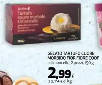 Coop GELATO TARTUFO CUORE MORBIDO FIOR FIORE COOP al limoncello, 2 pezzi, 190 g offerta