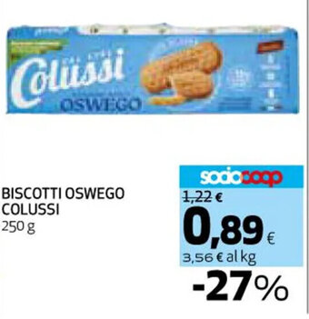 Coop BISCOTTI OSWEGO COLUSSI 250 g offerta