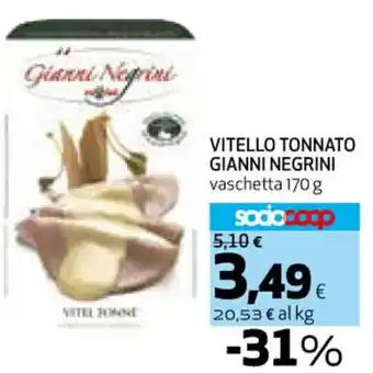 Coop VITELLO TONNATO GIANNI NEGRINI vaschetta 170 g offerta