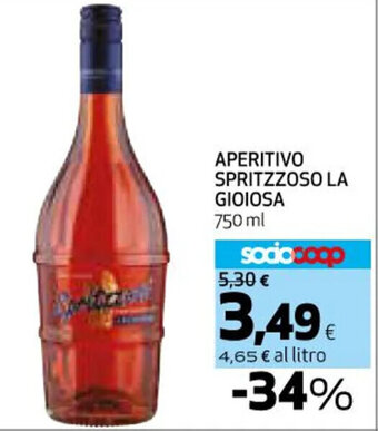 APERITIVO SPRITZZOSO LA GIOIOSA 750 ml