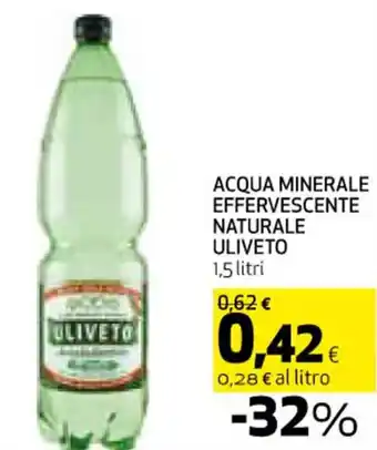 Coop ACQUA MINERALE EFFERVESCENTE NATURALE ULIVETO 1,5 litri offerta