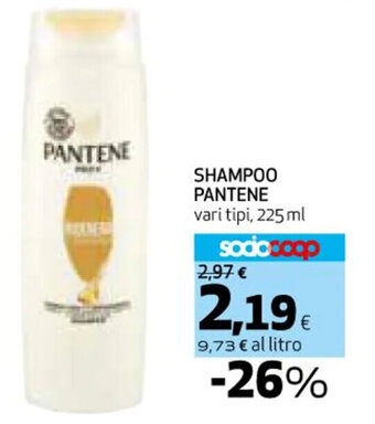 Coop SHAMPOO PANTENE vari tipi, 225 ml offerta