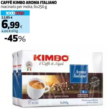 Coop CAFFÈ KIMBO AROMA ITALIANO macinato per moka, 6x250 g offerta