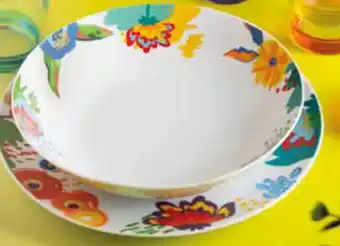 SERVIZIO PIATTI IN PORCELLANA DECORATA BERGAMASCHI & VIMERCATI composto da 6 piatti piani e 6 piatti fondi