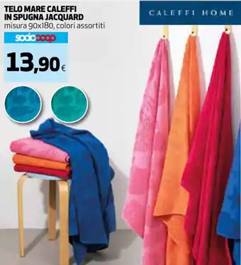 Coop TELO MARE CALEFFI IN SPUGNA JACQUARD misura 90x180 offerta
