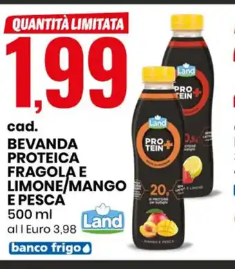 cad. BEVANDA PROTEICA FRAGOLA E LIMONE/MANGO E PESCA 500 ml