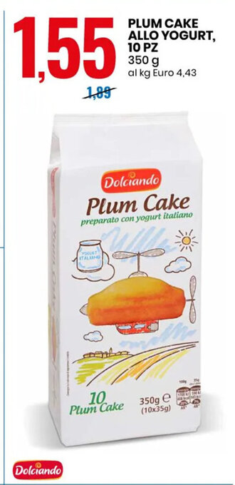 Eurospin PLUM CAKE ALLO YOGURT, 10 PZ 350 g offerta