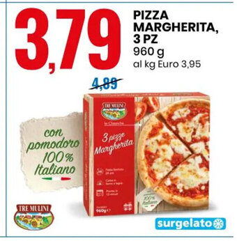 Eurospin PIZZA MARGHERITA, 3 PZ 960 g offerta
