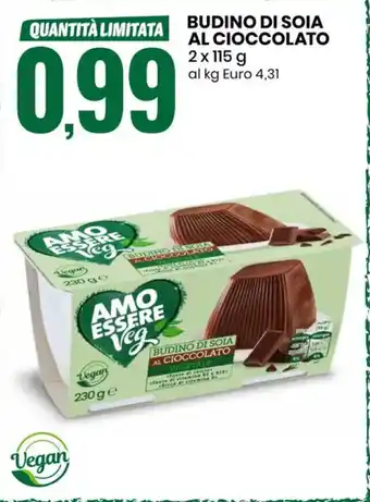 Eurospin BUDINO DI SOIA AL CIOCCOLATO 2 x 115 g al kg Euro 4,31 offerta