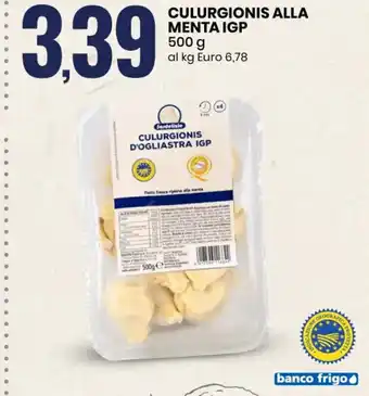 Eurospin CULURGIONIS ALLA MENTA IGP 500 g al kg Euro 6,78 offerta