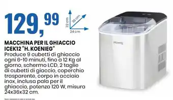 MACCHINA PER IL GHIACCIO ICEK12 "H.KOENIEG" 24x36x32 cm