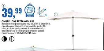 Eurospin OMBRELLONE RETTANGOLARE misura 300x200x240 cm. offerta