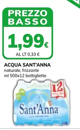 Basko ACQUA SANT'ANNA naturale, frizzante ml 500x12 bottigliette offerta