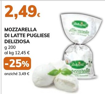 Basko MOZZARELLA DI LATTE PUGLIESE DELIZIOSA g 200 offerta