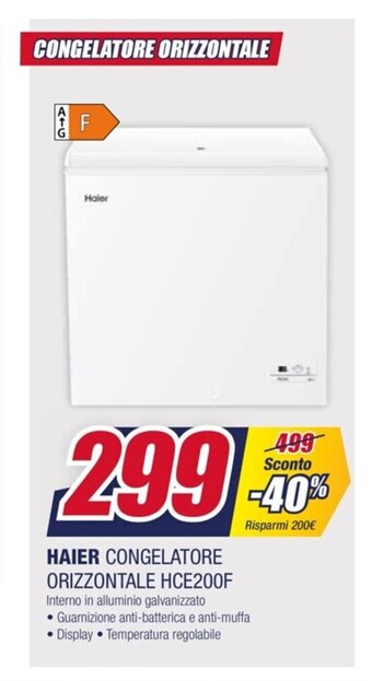 Trony HAIER CONGELATORE ORIZZONTALE HCE200F offerta