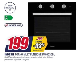 Trony INDESIT FORNO MULTIFUNZIONE IFW6530BL offerta