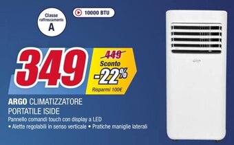 Trony ARGO CLIMATIZZATORE PORTATILE ISIDE offerta