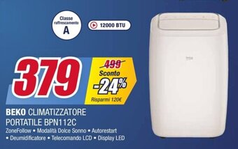 Trony BEKO CLIMATIZZATORE PORTATILE BPN112C offerta