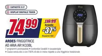 Trony ARDES FRIGGITRICE AD ARIA AR1K33BL offerta