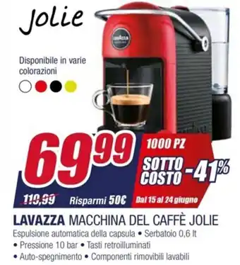 Trony LAVAZZA MACCHINA DEL CAFFÈ JOLIE offerta