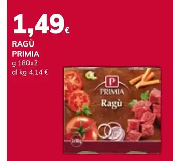 Basko RAGÙ PRIMIA g 180x2 al kg 4,14 € offerta