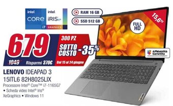 Trony LENOVO IDEAPAD 3 15ITL6 82H8025LIX offerta